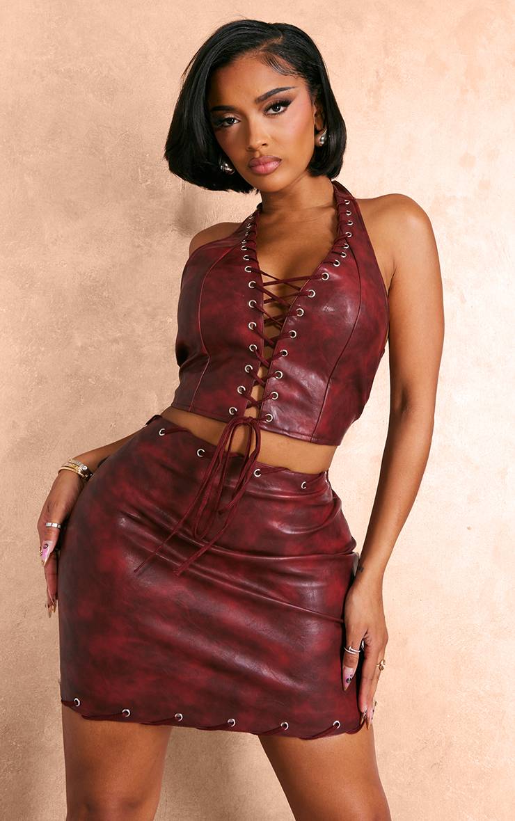 Rouge Mini-jupe Coordonnée En Synthétiquecuir Shape