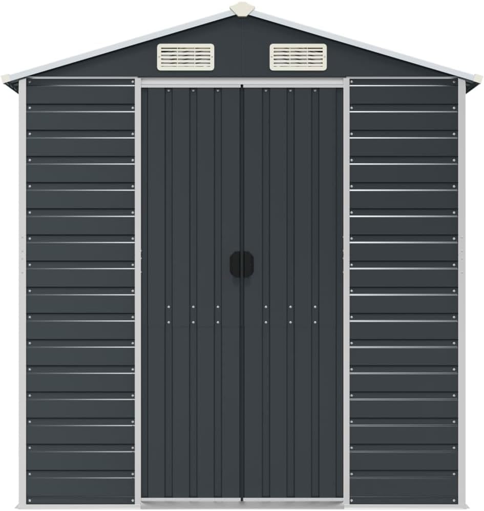 vidaXL Gerätehaus Anthrazit 191x555x198 cm Verzinkter Stahl