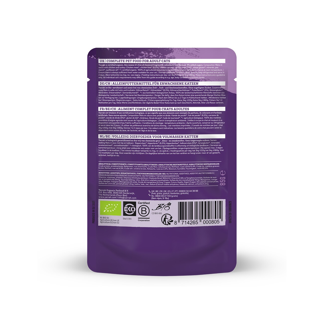 Yarrah Bio Pouch Filets in Soße 14x8 5g Truthahn