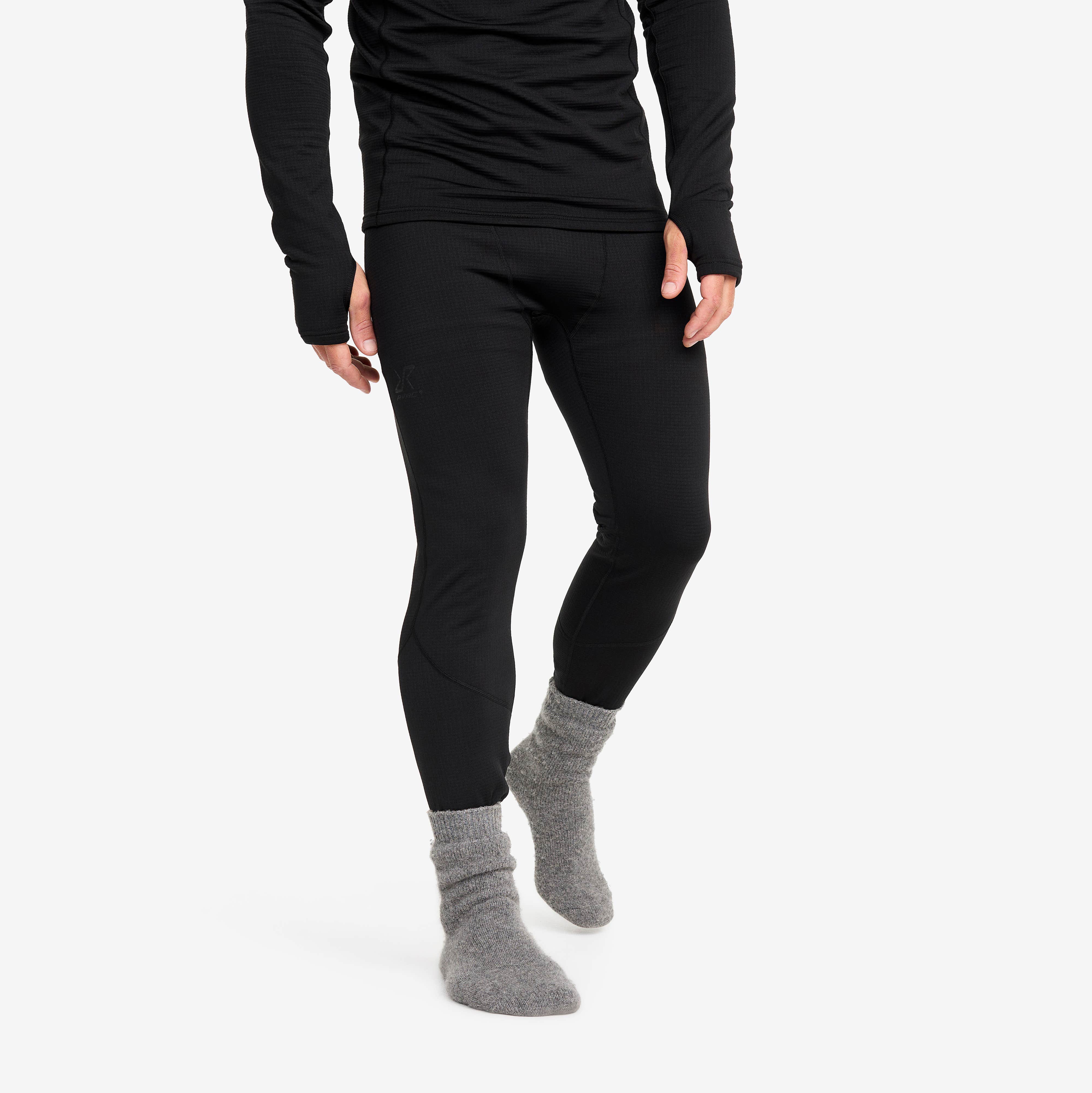 Waffle Baselayer Pants Herre Black