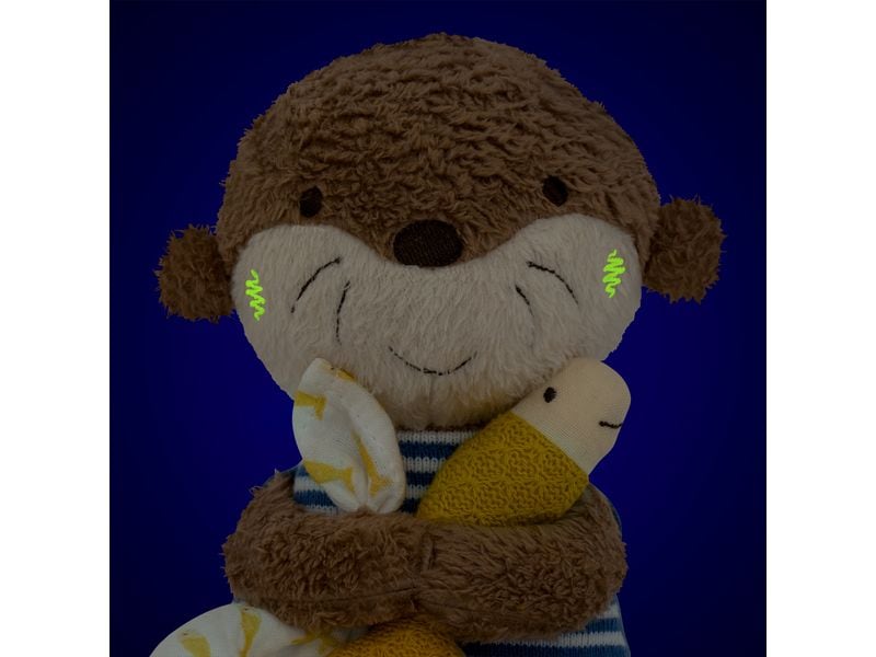 fehn Nachtlicht Otter Schlummerlicht, Einschlafhilfe und Kuscheltier mit Glow-in-the-dark Bestickung