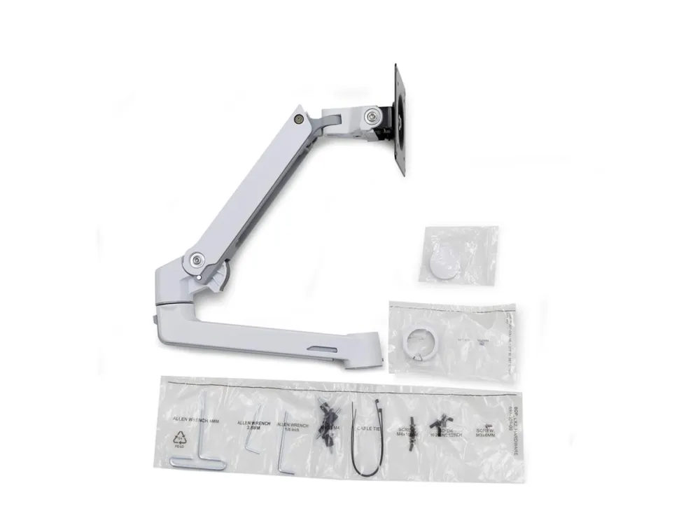 Ergotron LX Extension and Collar Kit - Komponenter til montering (drejelig arm, installations-hardware, hættedække, pælkrave) - for Monitor - hvid med grå nuancer - pælmontering - for P/N: 45-537-216