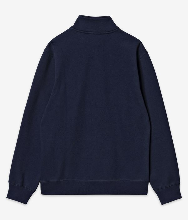 Carhartt WIP Chase Neck Zip Sweatshirt (dark navy gold)