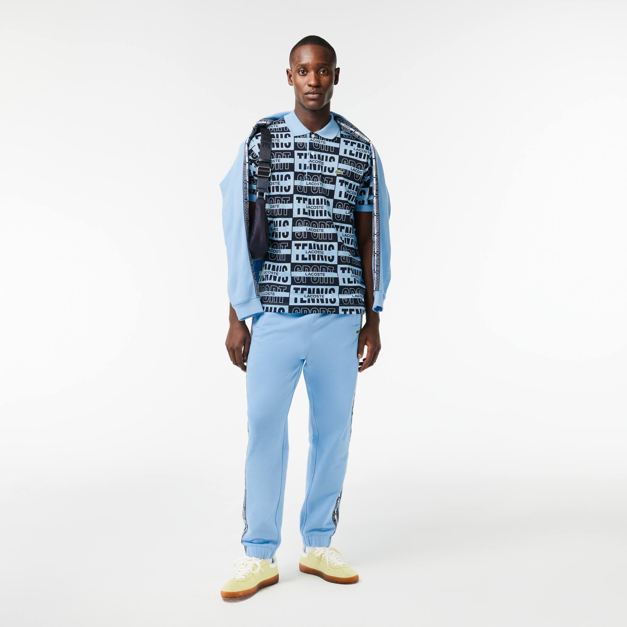 Polo Original L.12.12 bicolore imprimé badges Manches Courtes - Bleu - Lacoste - Homme