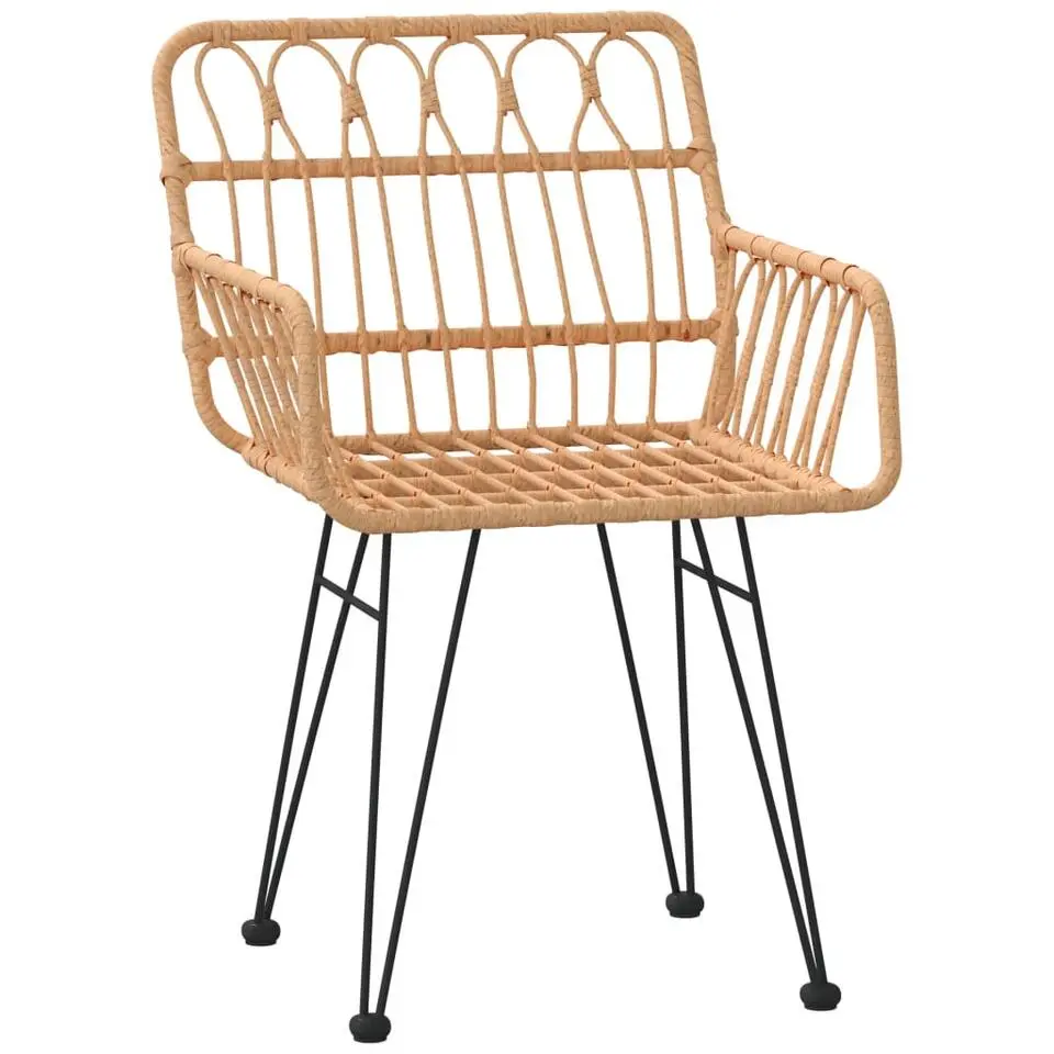 vidaXL - Tuinstoelen - Bruin - Staal - 2 stuks - Met armleuning - 56x64x80 cm