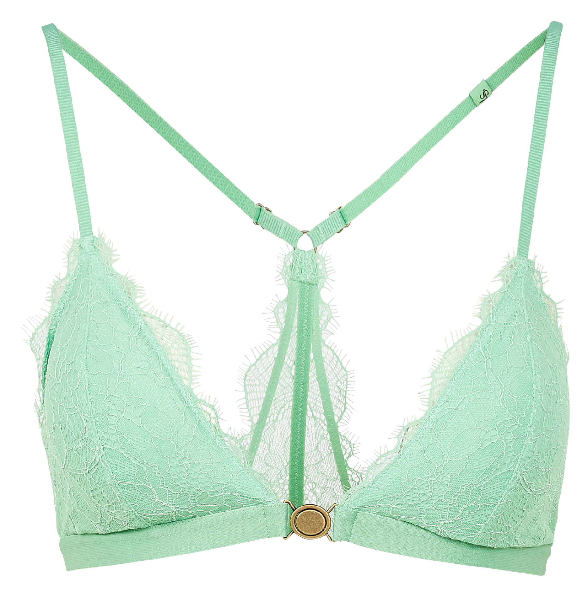 JUNE - Soutien gorge triangle avec dentelle | Vert