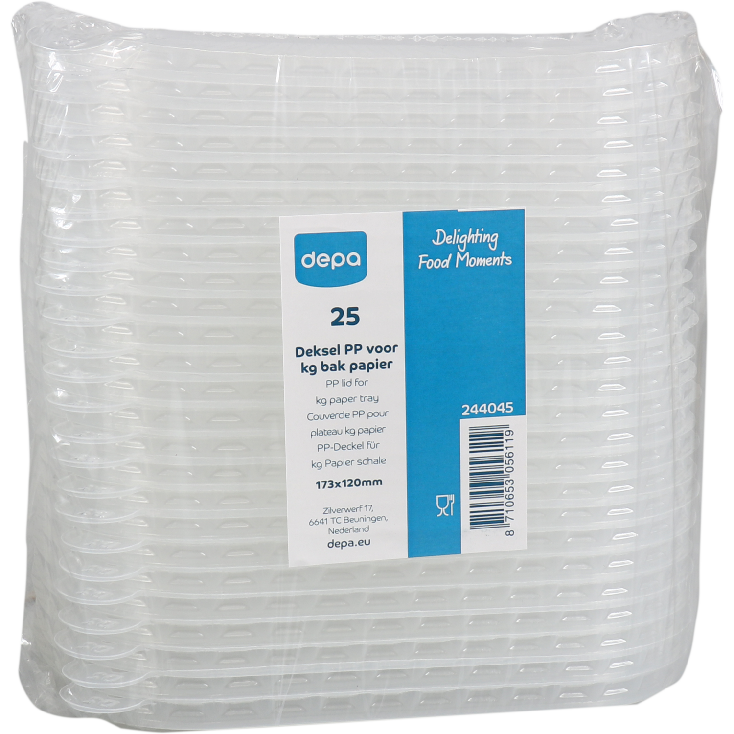 Depa Deksel, kilobak, PP, rechthoekig, 173x120x transparant