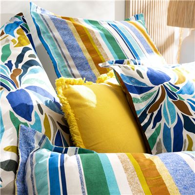 Linge de lit fleurs multicolores - BECQUET CRÉATION