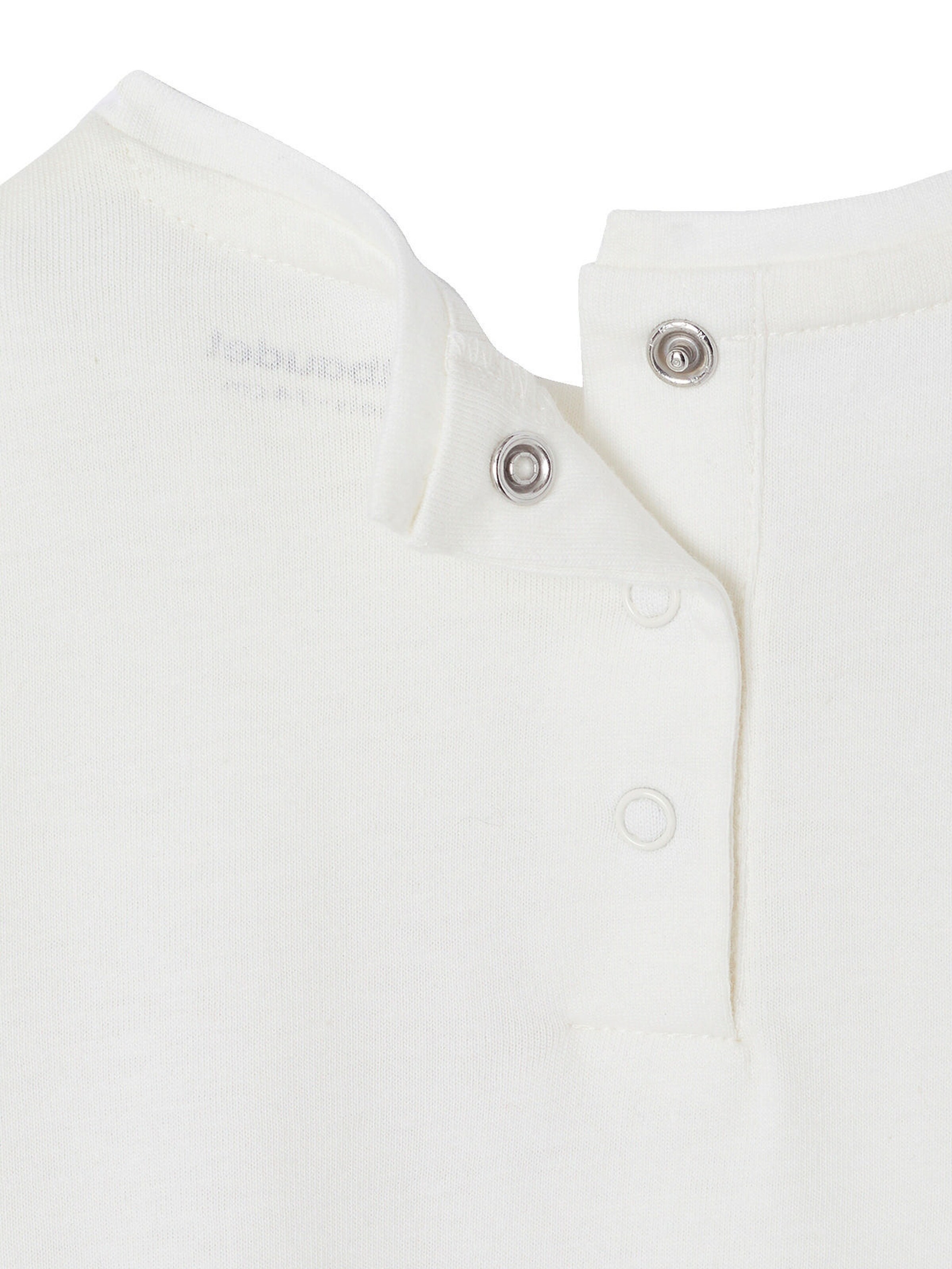 Vertbaudet Bio-Kollektion: Baby T-Shirt mit karierter Tasche wollweiß