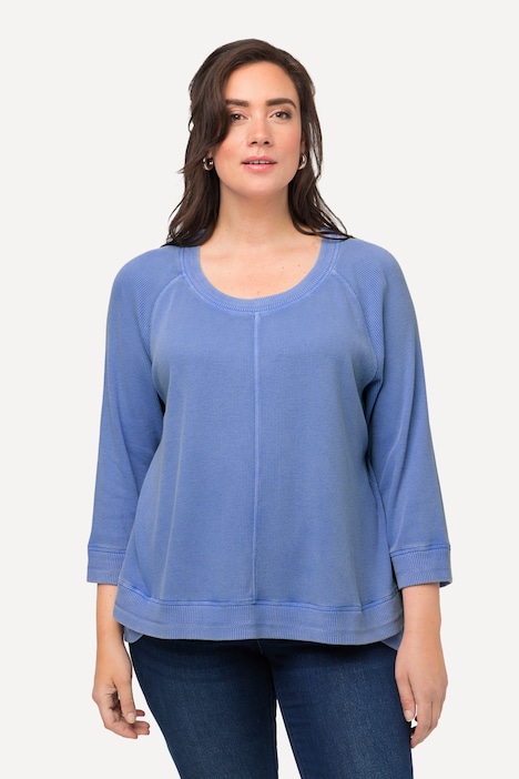 Sweatshirt, Waffelstruktur, Rundhals, 3/4-Arm