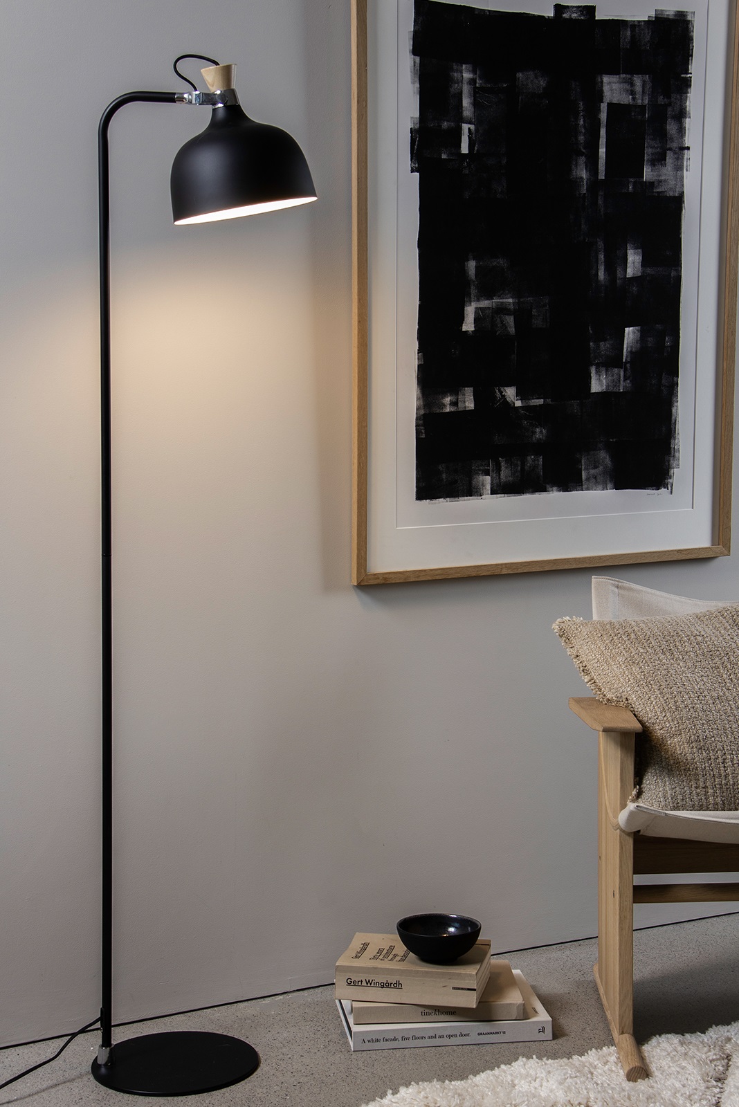 Design gulvlampe Sort
