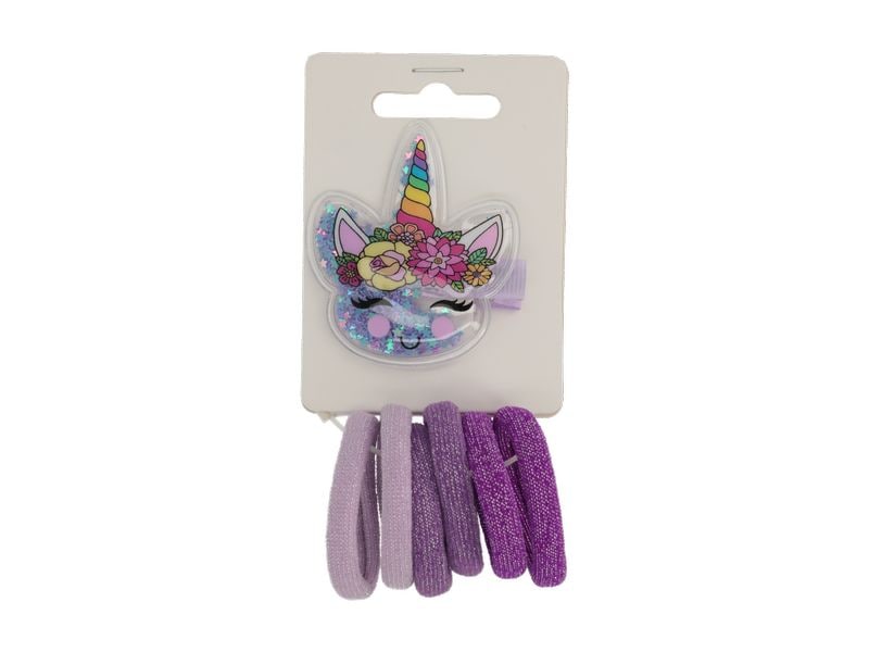 Trisa Accessoires Haarklemme Cat-Unicorn lila mit Haargummi Haaraccessoires