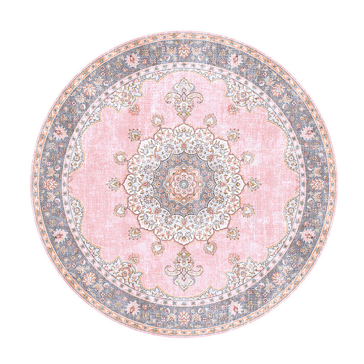 Rond vintage vloerkleed - Lily Medaillon Roze | Fleurig