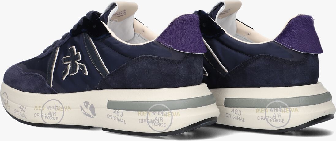 blauwe premiata lage sneakers cassie