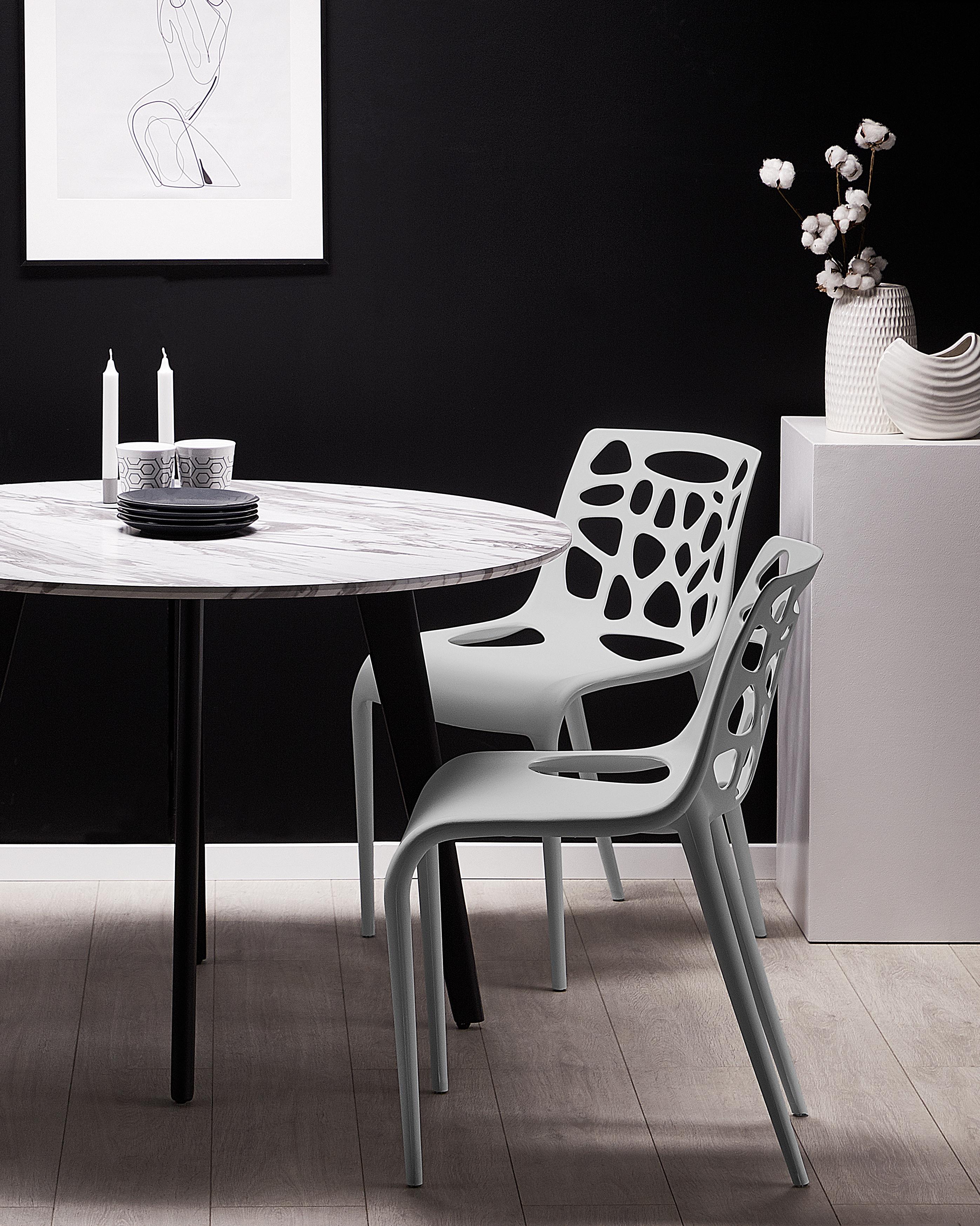Set van 2 eetkamerstoelen MORGAN Synthetisch materiaal Grijs