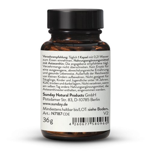 Sunday Natural Products  ASTAXANTHIN 8 mgKapseln BioAstin ®