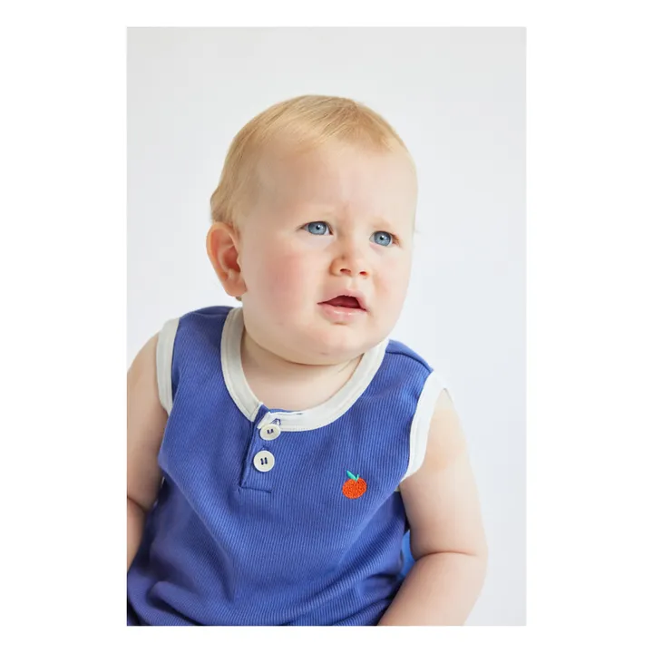 Bobo Choses Combishort Coton Bio Tomate | Bleu