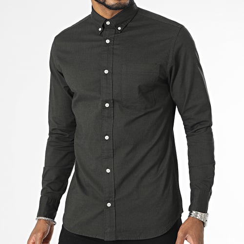Chemise Manches Longues Brook Oxford Vert Kaki Foncé