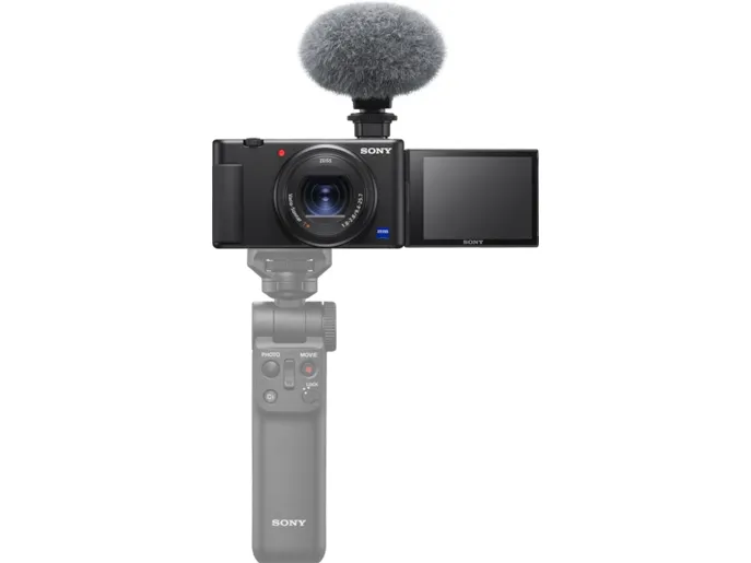 Sony VLOGCAM ZV-1A - Digitalkamera - kompakt - 20.1 MP - 4K / 30 fps - 2.7x optisk zoom - ZEISS - Wi-Fi, Bluetooth - sort