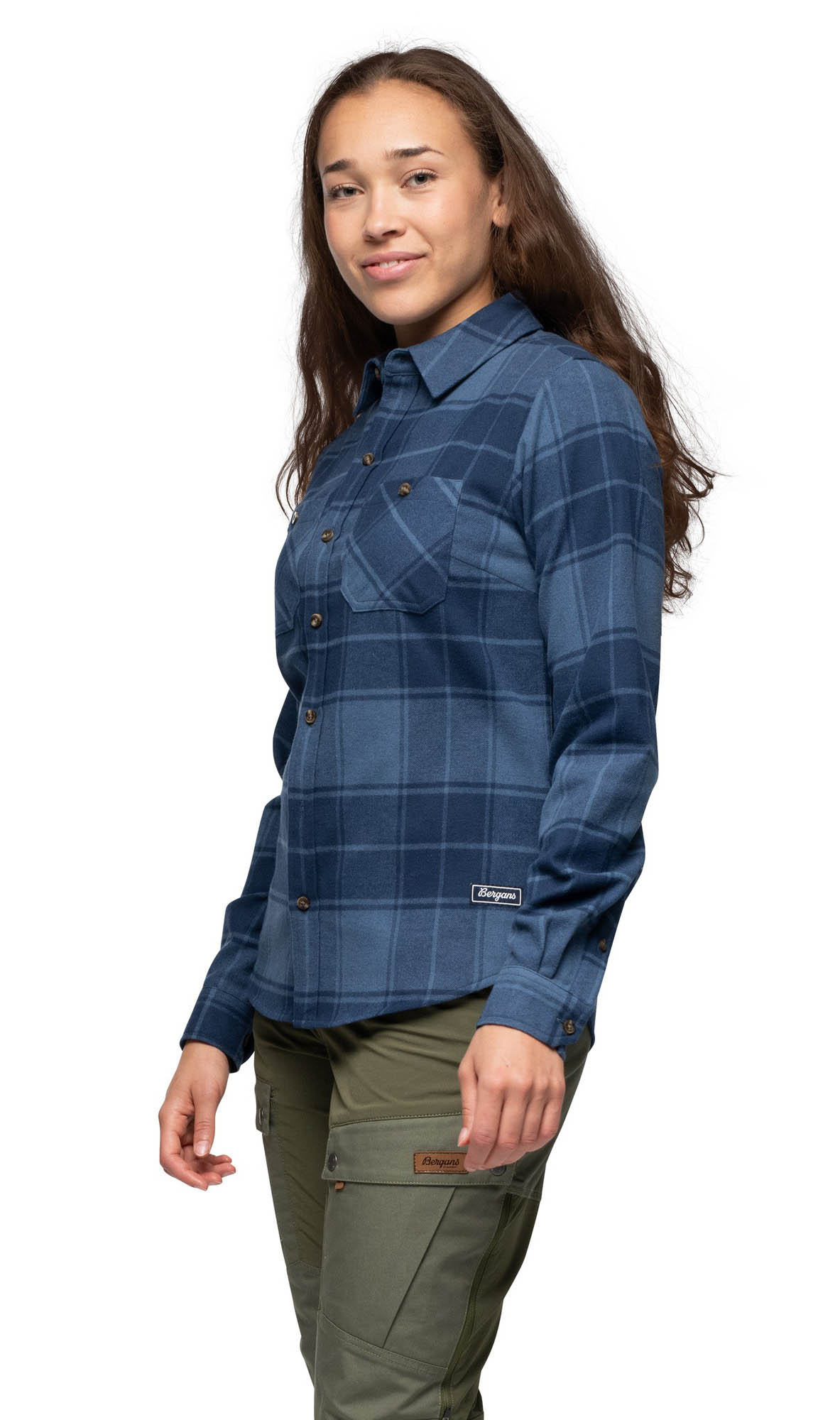 Nordmarka Flannel Shirt Dame Granite Blue/Navy Blue Check