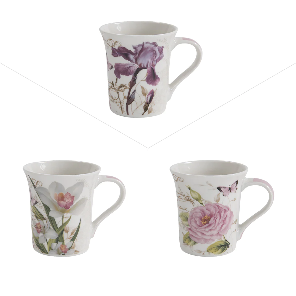 Mug Fleurs 31 cl (lot de 3) Trend'up