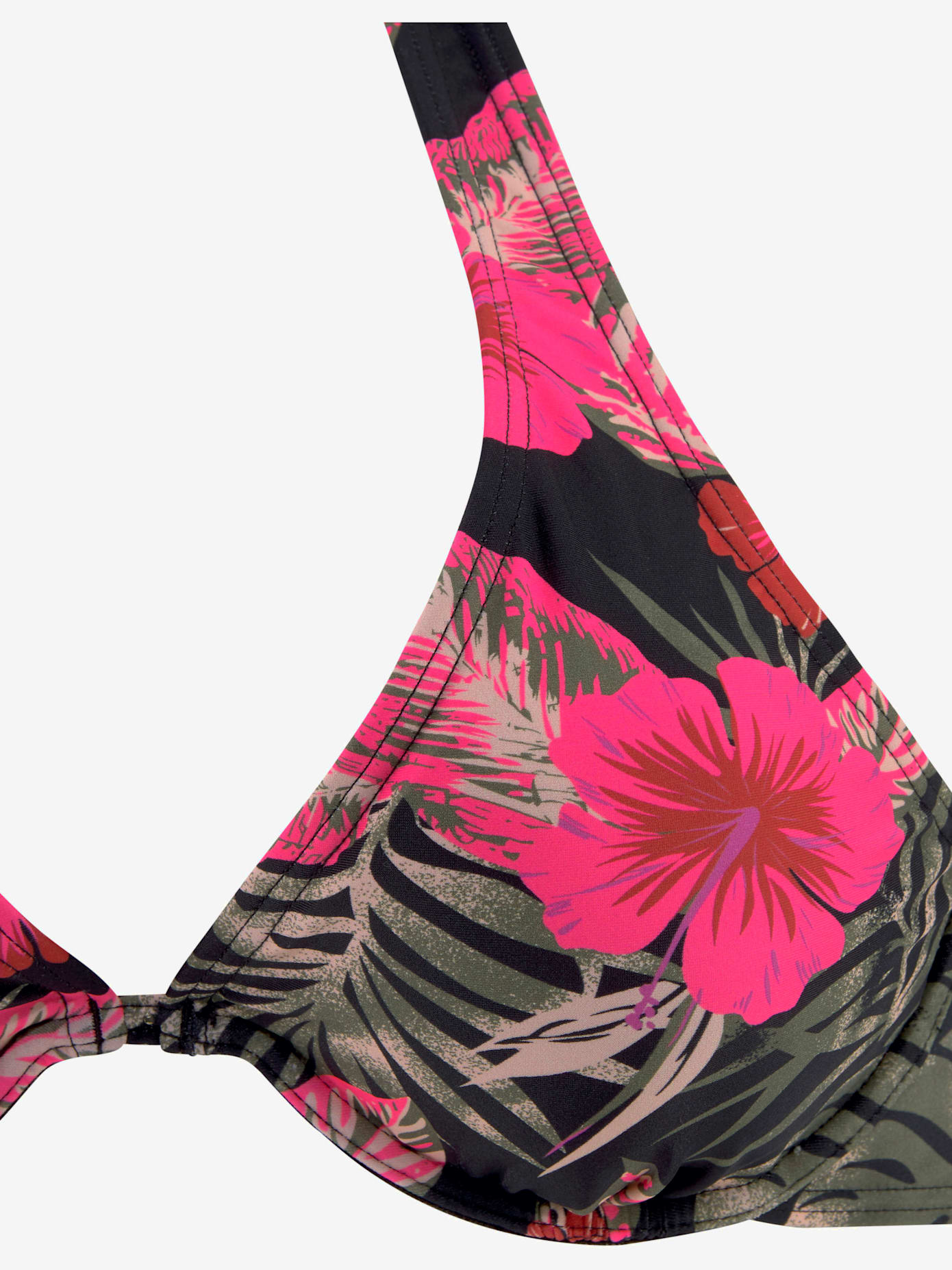 Haut de maillot de bain à armatures imprimé tropical