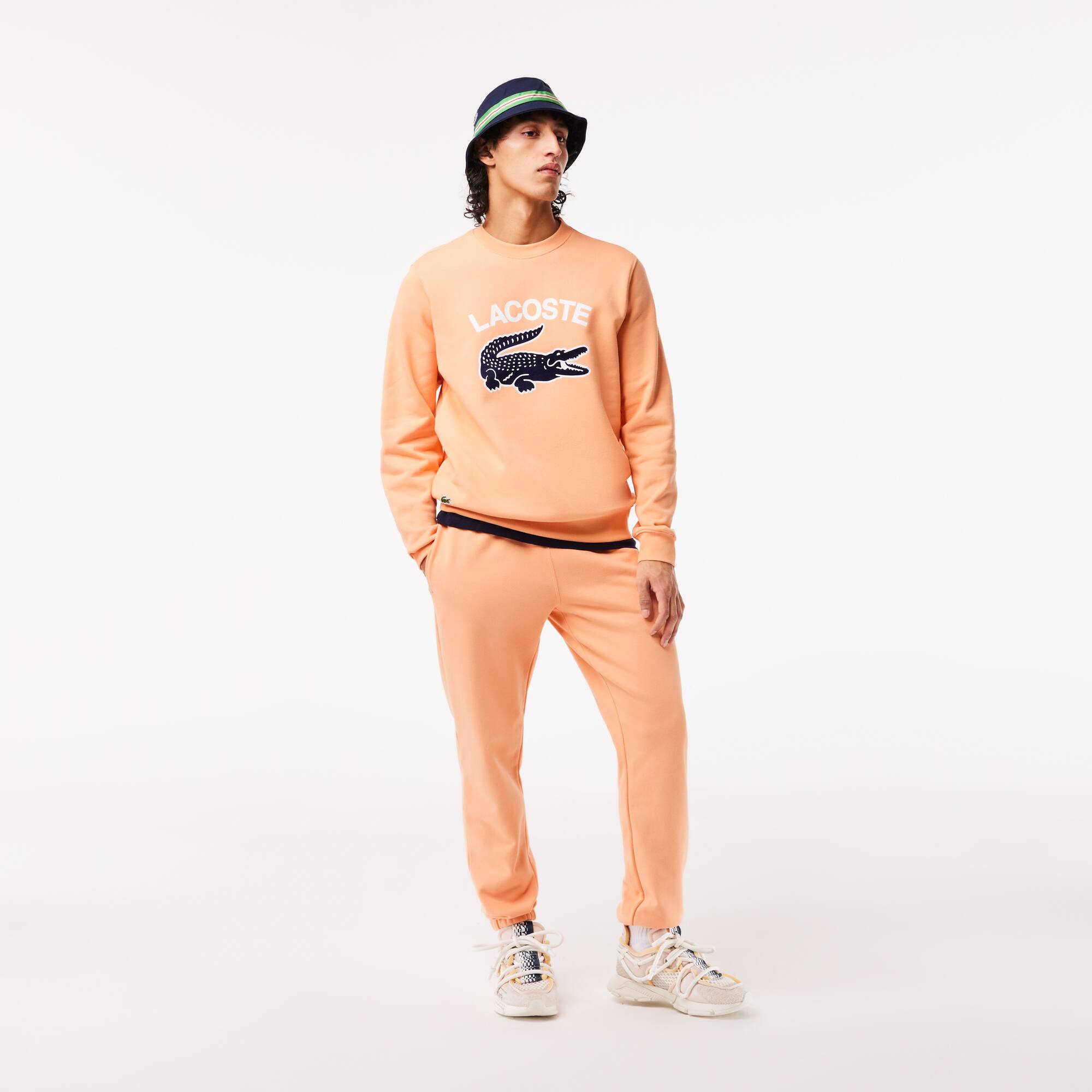 Sweatshirt homme Lacoste col rond imprimé crocodile Sweatshirts - Orange - Lacoste - Homme