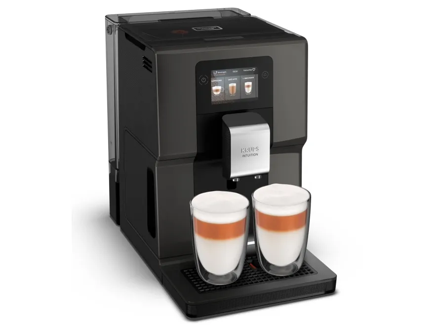 [OUTLET] - Krups Intuition Preference EA872B10 - Automatisk kaffemaskine med mælkeskummer - 15 bar - antracit