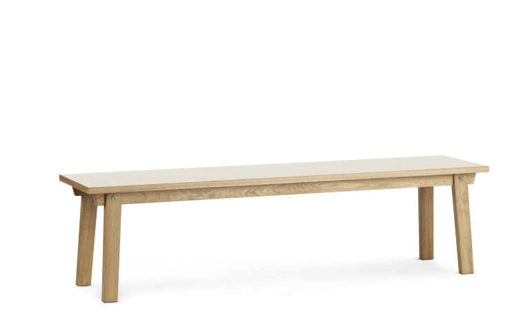 Normann Copenhagen Slice Linoleum eetbank 160 zwart