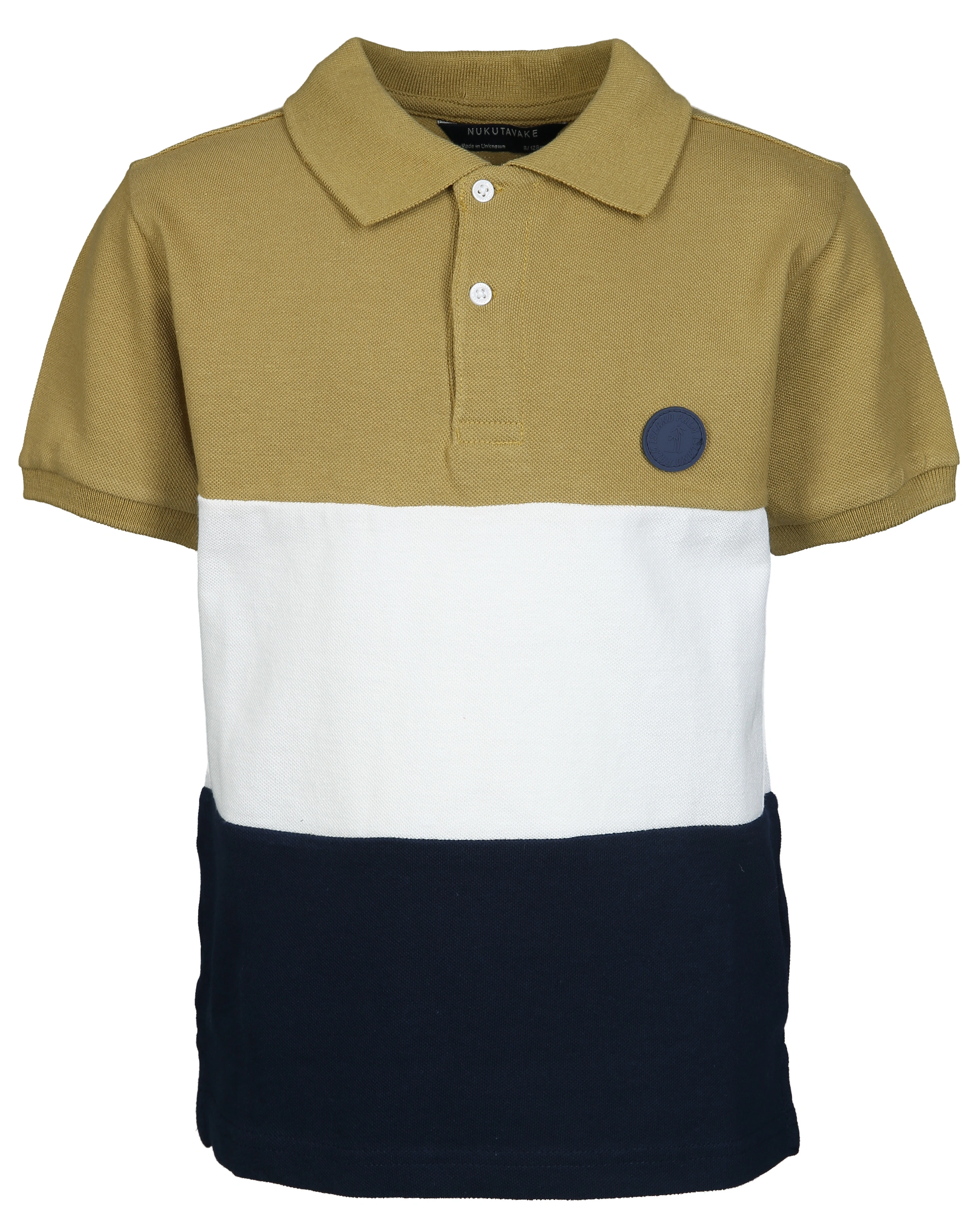 Poloshirt BLOCKS in grün/weiß/blau