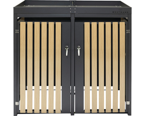 WESTMANN opbergbox inclusief twee plantenbakken, 134 x 84 x 125 cm, antraciet houtlook