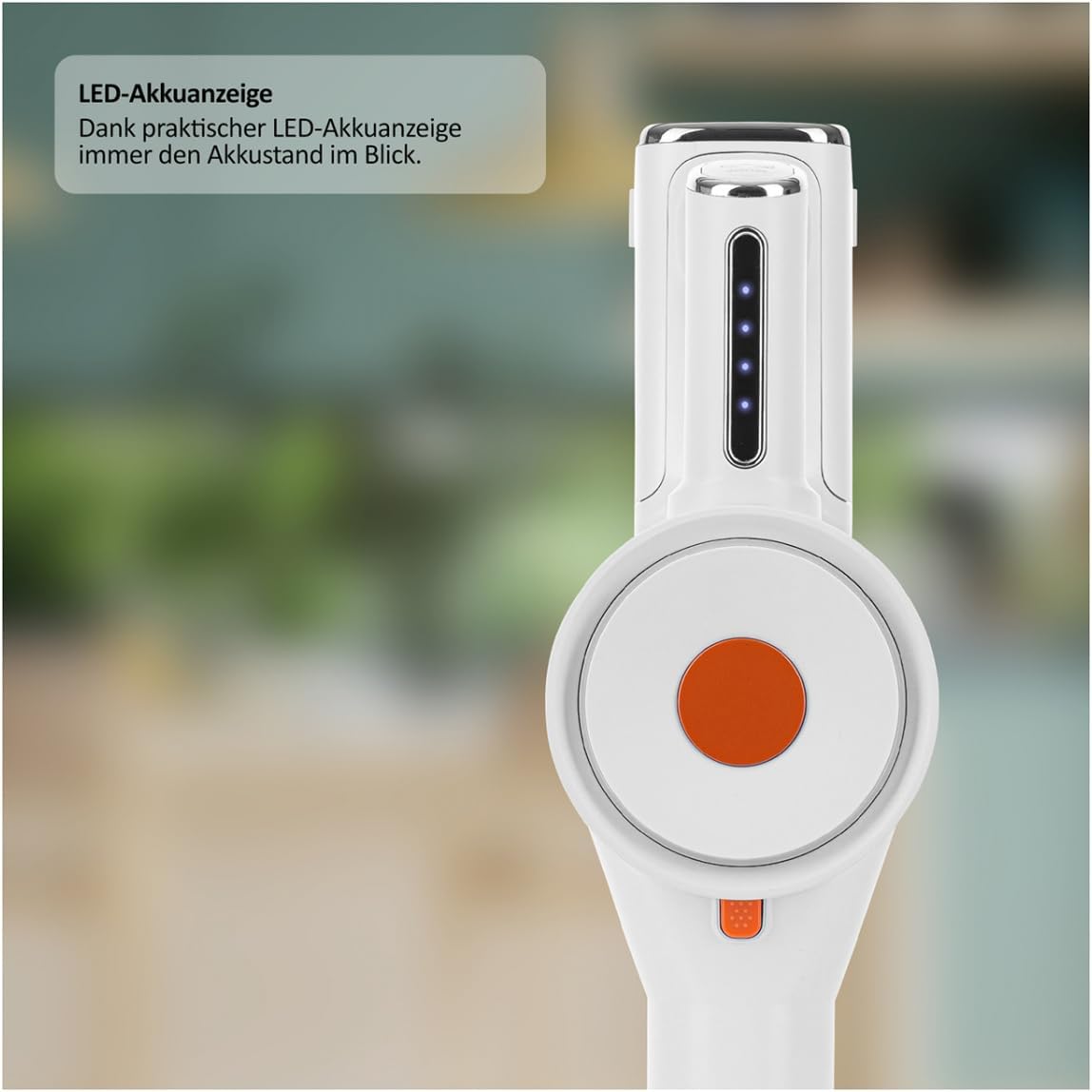 Genius Invictus X5 Facelift Akku Handstaubsauger kabellos beutellos, Staubsauger mit HEPA Filter, Laufzeit bis 40 M. LED, Kombibürste, Stielstaubsauger für Teppich Hartböden Tierharre
