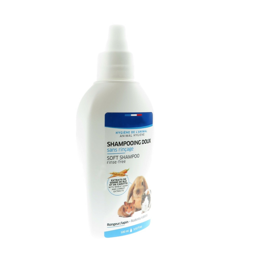 Shampooing doux sans rinçage, 100 ml, pour rongeurs et lapins