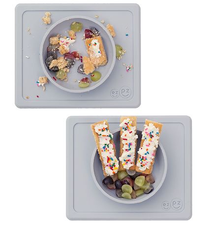 EzPz Happy Mini Bowl - Silikon - Graublau