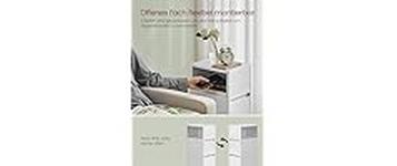 Nachttisch 2er Set 25 x 65 cm, Weiss<br>Nachttisch-Set mit je 2 Schubladen