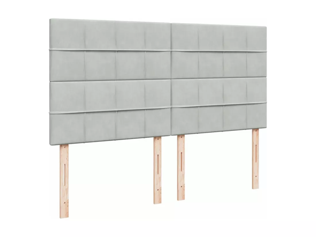 Sommier à lattes de lit et matelas Gris clair 180x200cm Velours