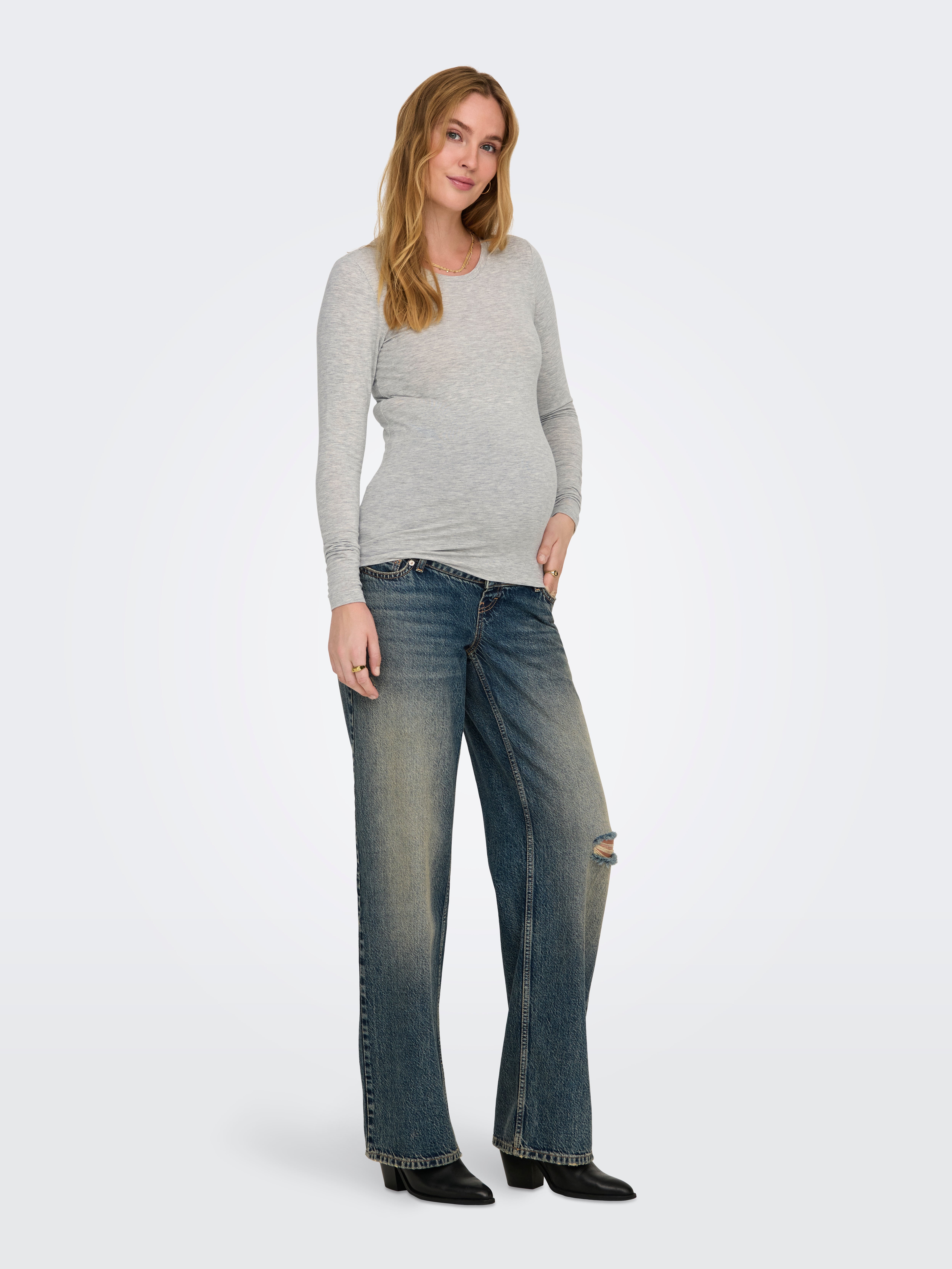 OLMSIGRID Top Light Grey Melange