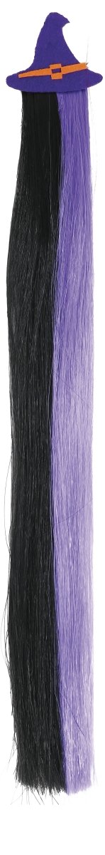 Halloween Hair Extension Zwart Paars 40cm