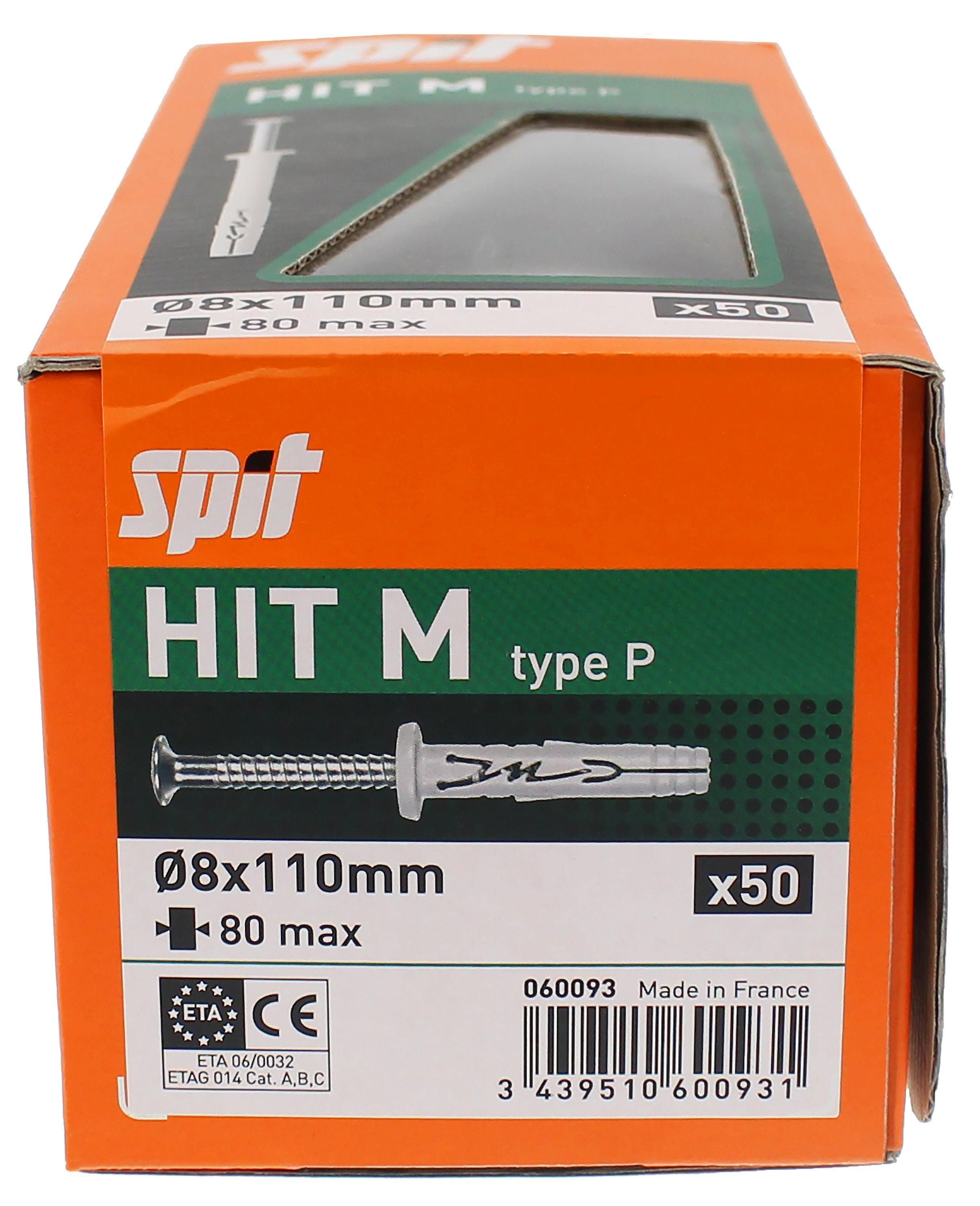Spit Hit m Slagplug 8x110/80 met kraag - 060093