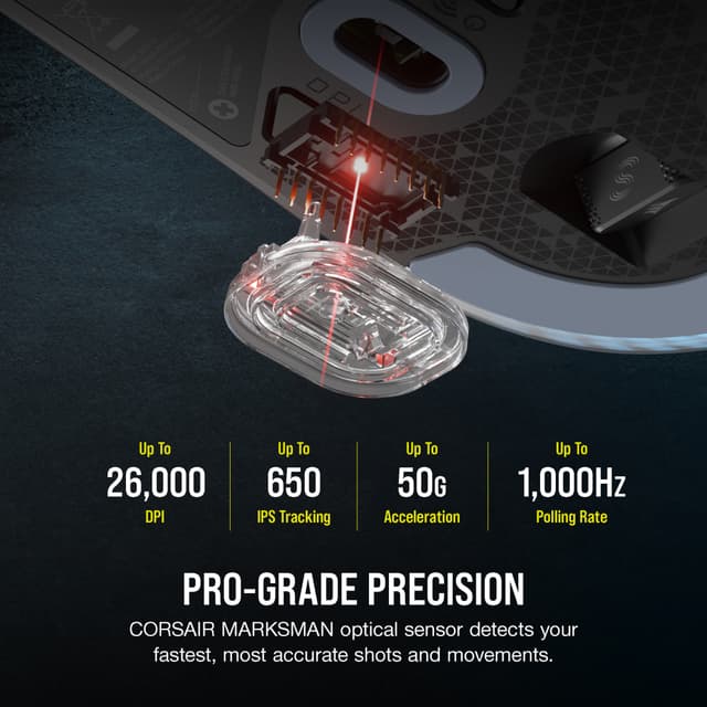 Corsair M75 RGB trådløs gaming-mus (sort)