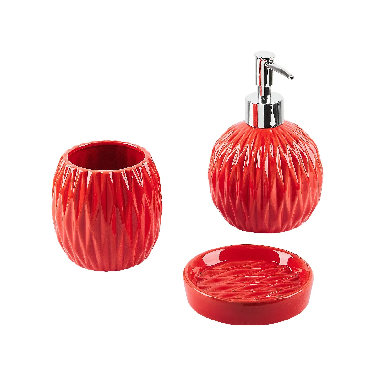 BELIANI Lot de 3 BELEM - Rouge