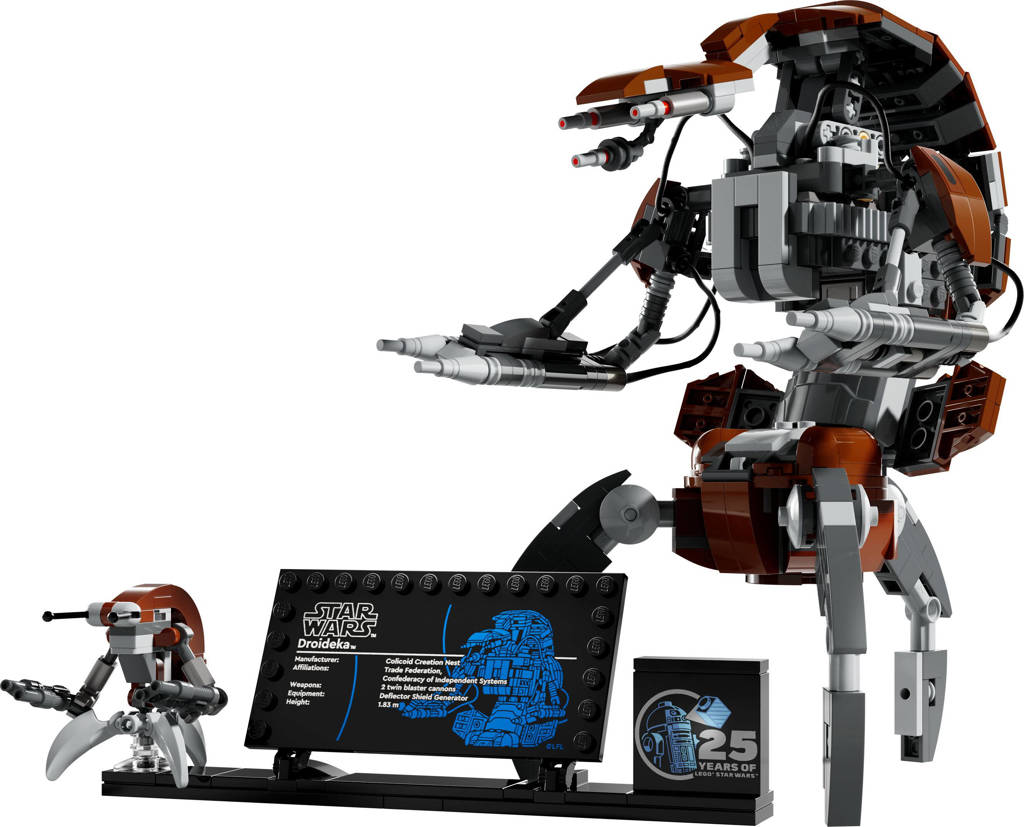Mooie uitvoering van de Droideka uit Star WarsDroideka Decoratie en Bouwpakket voor volwassenen 75381