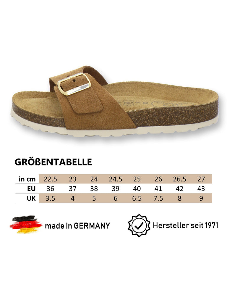 modische Pantoletten Damen cognac