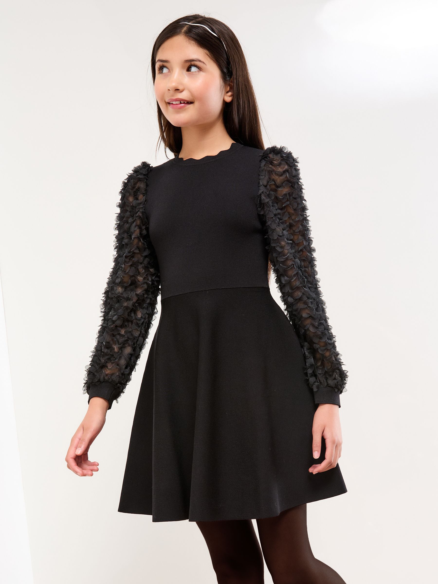 Lipsy Textured Sleeve Knit Dress (5-16yrs)