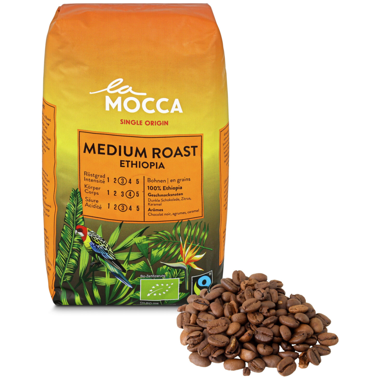 La Mocca Bio Medium Roast Bohnen