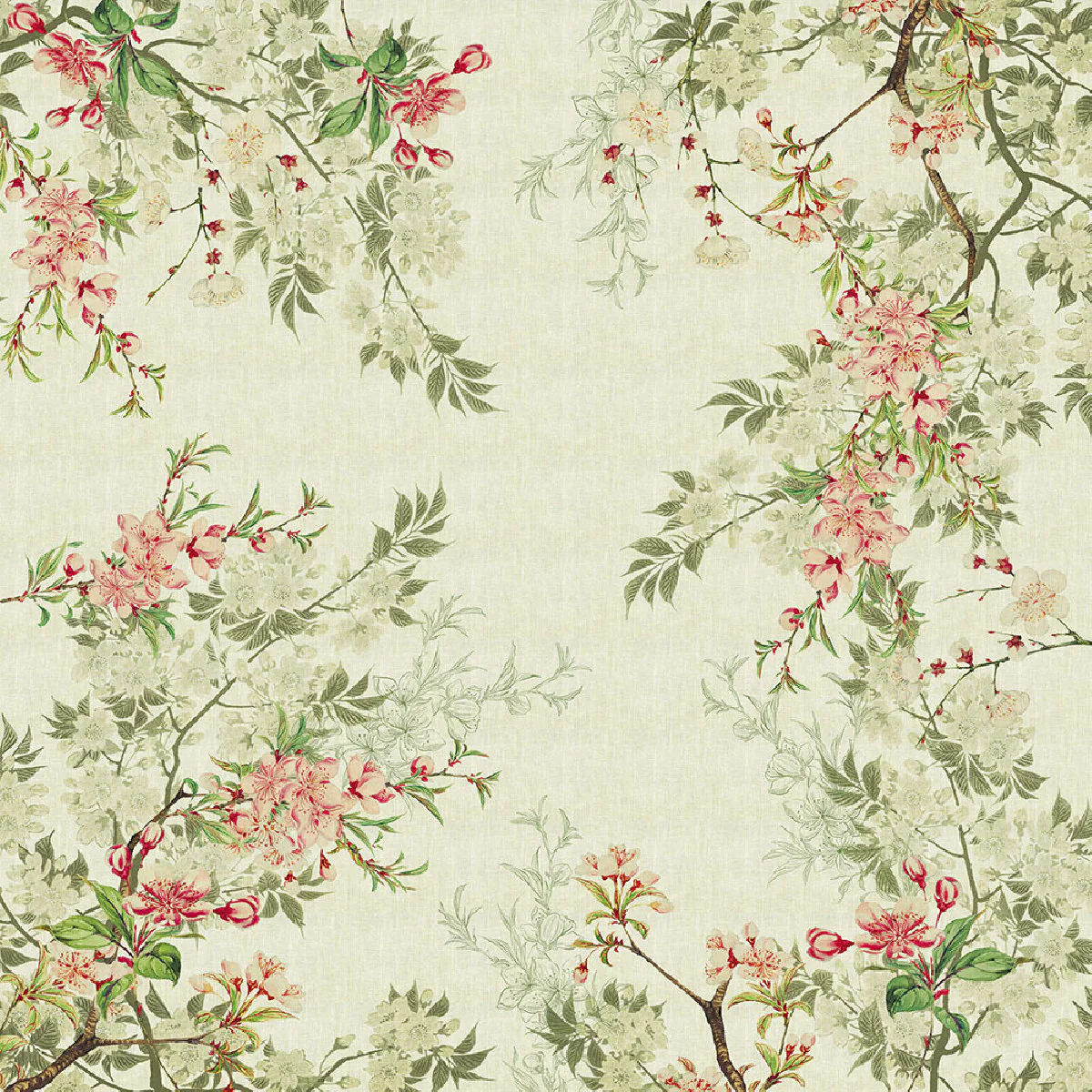 Nappe pur lin multicolore 155x155 Garnier Thiebaut