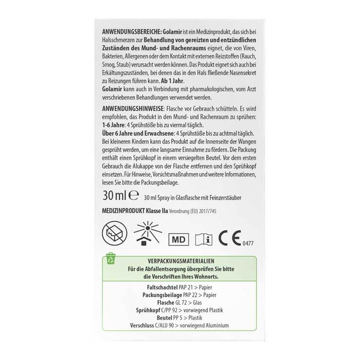 Golamir Spray ohne Alkohol, 30 ml
