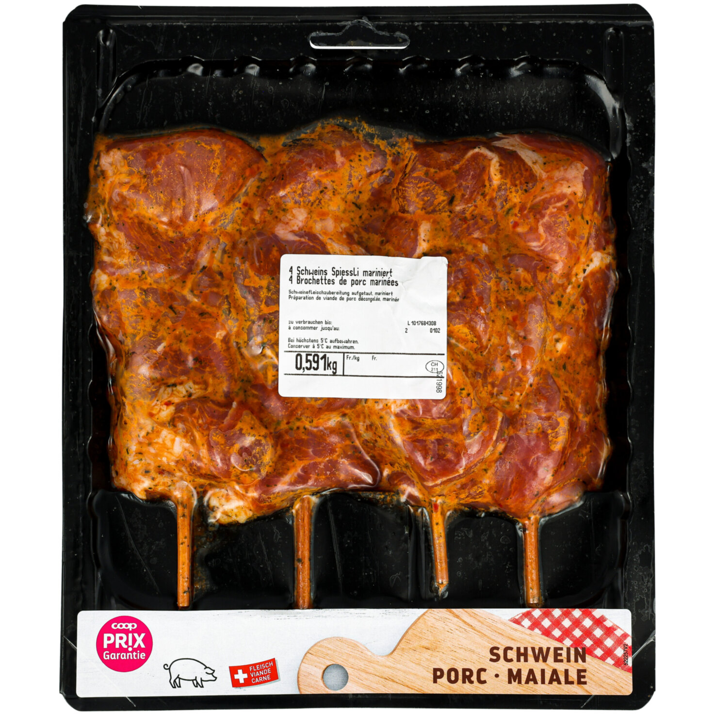 Prix Garantie Schweins-Spiess mariniert ca. 480g