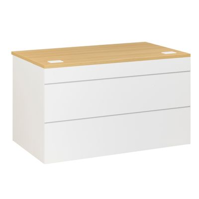 Plan d'accueil bas SUNDAY - L120 x H74 x P72 - Chêne