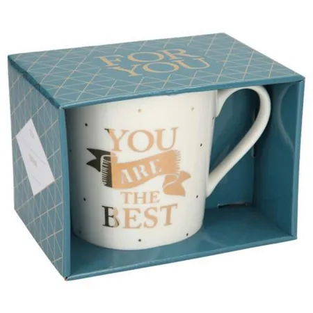 Depesche Porzellan Becher mit Sprüchen - You are the Best (Box blau / blue)
